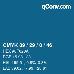 Color code: CMYK 89 / 29 / 0 / 46 | qconv.com