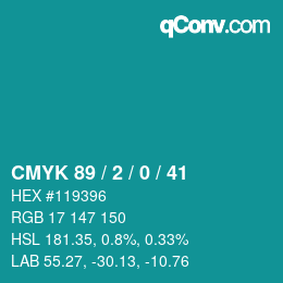 Color code: CMYK 89 / 2 / 0 / 41 | qconv.com