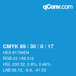 Color code: CMYK 89 / 30 / 0 / 17 | qconv.com