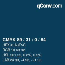 Color code: CMYK 89 / 31 / 0 / 64 | qconv.com