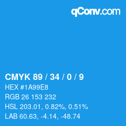 Color code: CMYK 89 / 34 / 0 / 9 | qconv.com