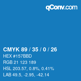 Color code: CMYK 89 / 35 / 0 / 26 | qconv.com