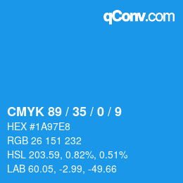 Color code: CMYK 89 / 35 / 0 / 9 | qconv.com