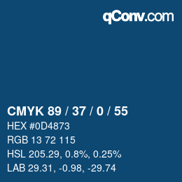 Color code: CMYK 89 / 37 / 0 / 55 | qconv.com