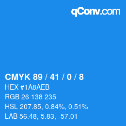 カラーコード: CMYK 89 / 41 / 0 / 8 | qconv.com