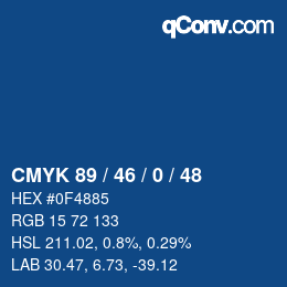 Color code: CMYK 89 / 46 / 0 / 48 | qconv.com