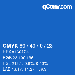 Color code: CMYK 89 / 49 / 0 / 23 | qconv.com