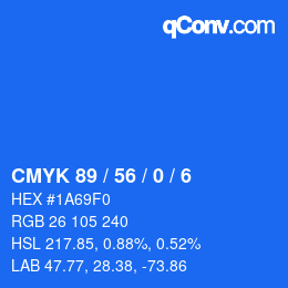 颜色代码: CMYK 89 / 56 / 0 / 6 | qconv.com