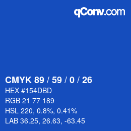 Color code: CMYK 89 / 59 / 0 / 26 | qconv.com