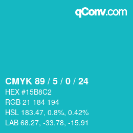 Color code: CMYK 89 / 5 / 0 / 24 | qconv.com