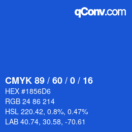 Color code: CMYK 89 / 60 / 0 / 16 | qconv.com