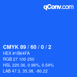Color code: CMYK 89 / 60 / 0 / 2 | qconv.com