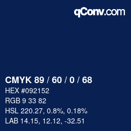 Color code: CMYK 89 / 60 / 0 / 68 | qconv.com