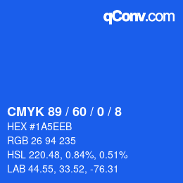 Color code: CMYK 89 / 60 / 0 / 8 | qconv.com
