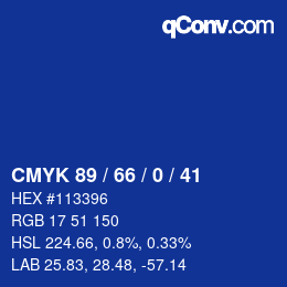 Color code: CMYK 89 / 66 / 0 / 41 | qconv.com