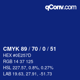 Color code: CMYK 89 / 70 / 0 / 51 | qconv.com