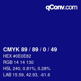 颜色代码: CMYK 89 / 89 / 0 / 49 | qconv.com