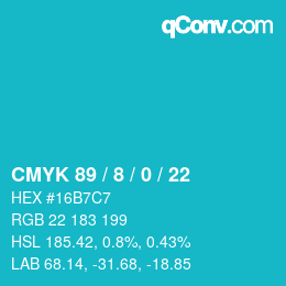 颜色代码: CMYK 89 / 8 / 0 / 22 | qconv.com