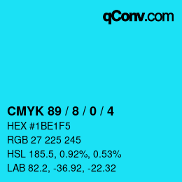Color code: CMYK 89 / 8 / 0 / 4 | qconv.com