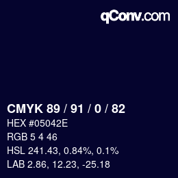 Código de color: CMYK 89 / 91 / 0 / 82 | qconv.com