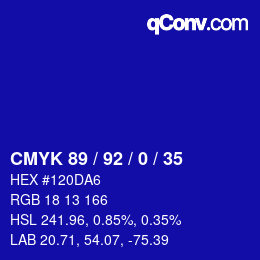 カラーコード: CMYK 89 / 92 / 0 / 35 | qconv.com