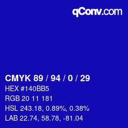 Color code: CMYK 89 / 94 / 0 / 29 | qconv.com