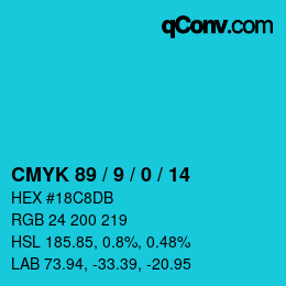 Código de color: CMYK 89 / 9 / 0 / 14 | qconv.com