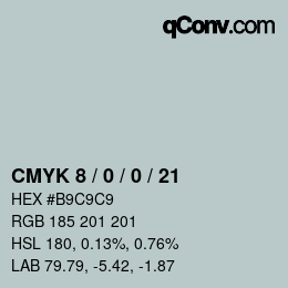 カラーコード: CMYK 8 / 0 / 0 / 21 | qconv.com