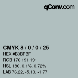 颜色代码: CMYK 8 / 0 / 0 / 25 | qconv.com