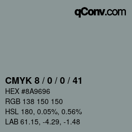 Código de color: CMYK 8 / 0 / 0 / 41 | qconv.com