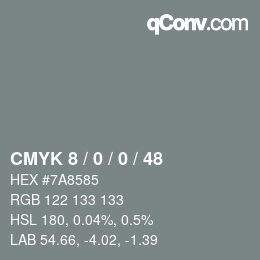 カラーコード: CMYK 8 / 0 / 0 / 48 | qconv.com