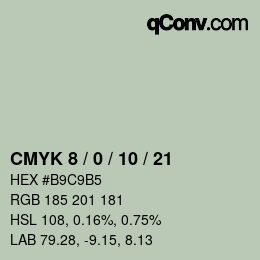 カラーコード: CMYK 8 / 0 / 10 / 21 | qconv.com