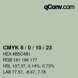 颜色代码: CMYK 8 / 0 / 10 / 23 | qconv.com