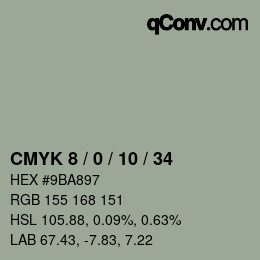 颜色代码: CMYK 8 / 0 / 10 / 34 | qconv.com