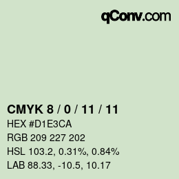 カラーコード: CMYK 8 / 0 / 11 / 11 | qconv.com