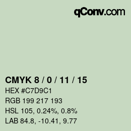 Color code: CMYK 8 / 0 / 11 / 15 | qconv.com