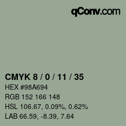 Código de color: CMYK 8 / 0 / 11 / 35 | qconv.com