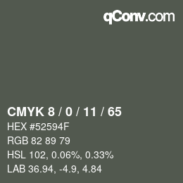 Color code: CMYK 8 / 0 / 11 / 65 | qconv.com