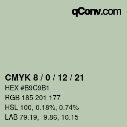 Código de color: CMYK 8 / 0 / 12 / 21 | qconv.com