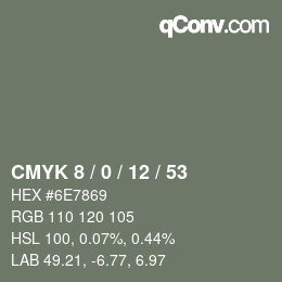 Color code: CMYK 8 / 0 / 12 / 53 | qconv.com