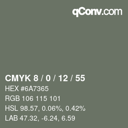 Color code: CMYK 8 / 0 / 12 / 55 | qconv.com