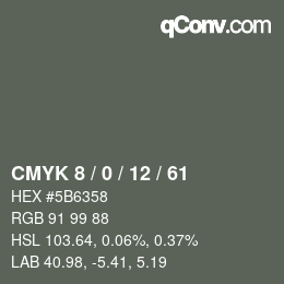 Color code: CMYK 8 / 0 / 12 / 61 | qconv.com