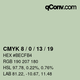 Color code: CMYK 8 / 0 / 13 / 19 | qconv.com