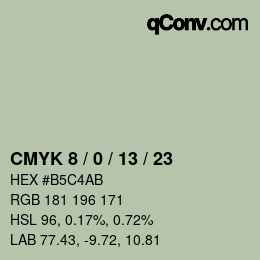 颜色代码: CMYK 8 / 0 / 13 / 23 | qconv.com