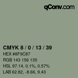 Color code: CMYK 8 / 0 / 13 / 39 | qconv.com