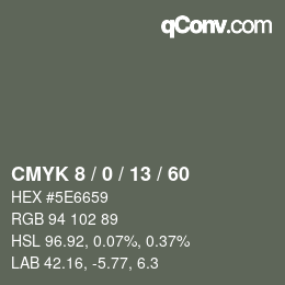 颜色代码: CMYK 8 / 0 / 13 / 60 | qconv.com