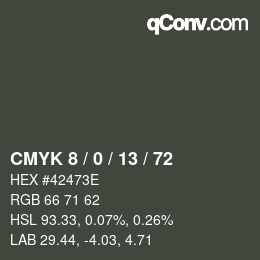 颜色代码: CMYK 8 / 0 / 13 / 72 | qconv.com