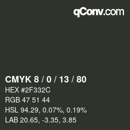 Color code: CMYK 8 / 0 / 13 / 80 | qconv.com