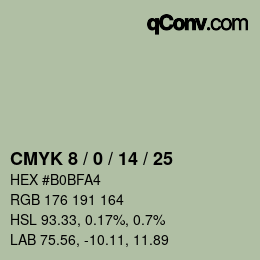 カラーコード: CMYK 8 / 0 / 14 / 25 | qconv.com