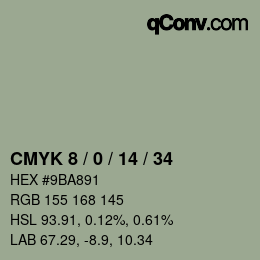 カラーコード: CMYK 8 / 0 / 14 / 34 | qconv.com